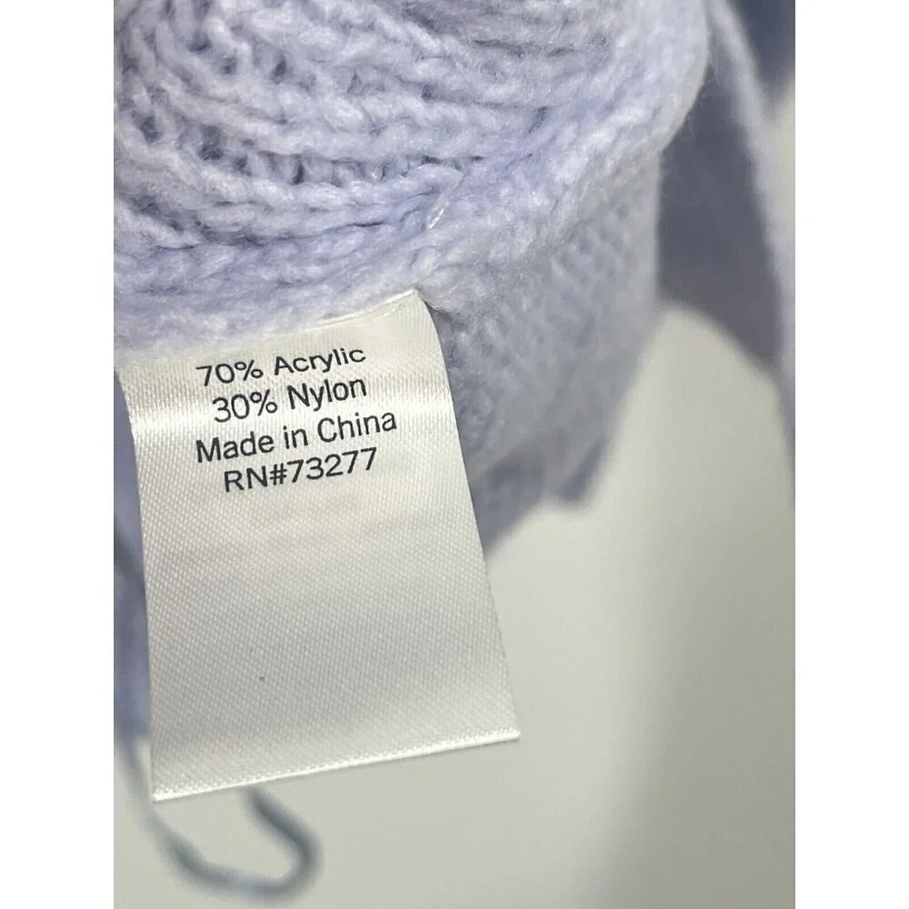 Evri Purple Cable Knit Long Line Hooded Cardigan Soft Sz 1X - Picture 6 of 6
